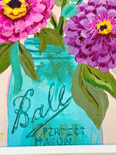 Load image into Gallery viewer, Framed Floral: Ball Jar Zinnias 1