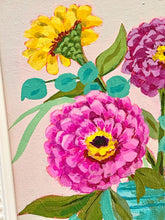 Load image into Gallery viewer, Framed Floral: Ball Jar Zinnias 1