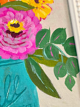 Load image into Gallery viewer, Framed Floral: Ball Jar Zinnias 2