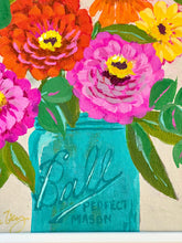 Load image into Gallery viewer, Framed Floral: Ball Jar Zinnias 2