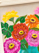 Load image into Gallery viewer, Framed Floral: Ball Jar Zinnias 2