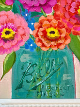 Load image into Gallery viewer, Framed Floral: Ball Jar Zinnias 3