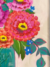 Load image into Gallery viewer, Framed Floral: Ball Jar Zinnias 3