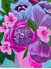 Load image into Gallery viewer, Framed Floral: Blue Violet Bouquet