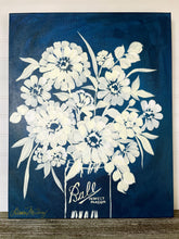 Load image into Gallery viewer, Zinnia Silhouette: Vintage Blueprint
