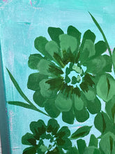 Load image into Gallery viewer, Zinnia Silhouette: Aqua & Green