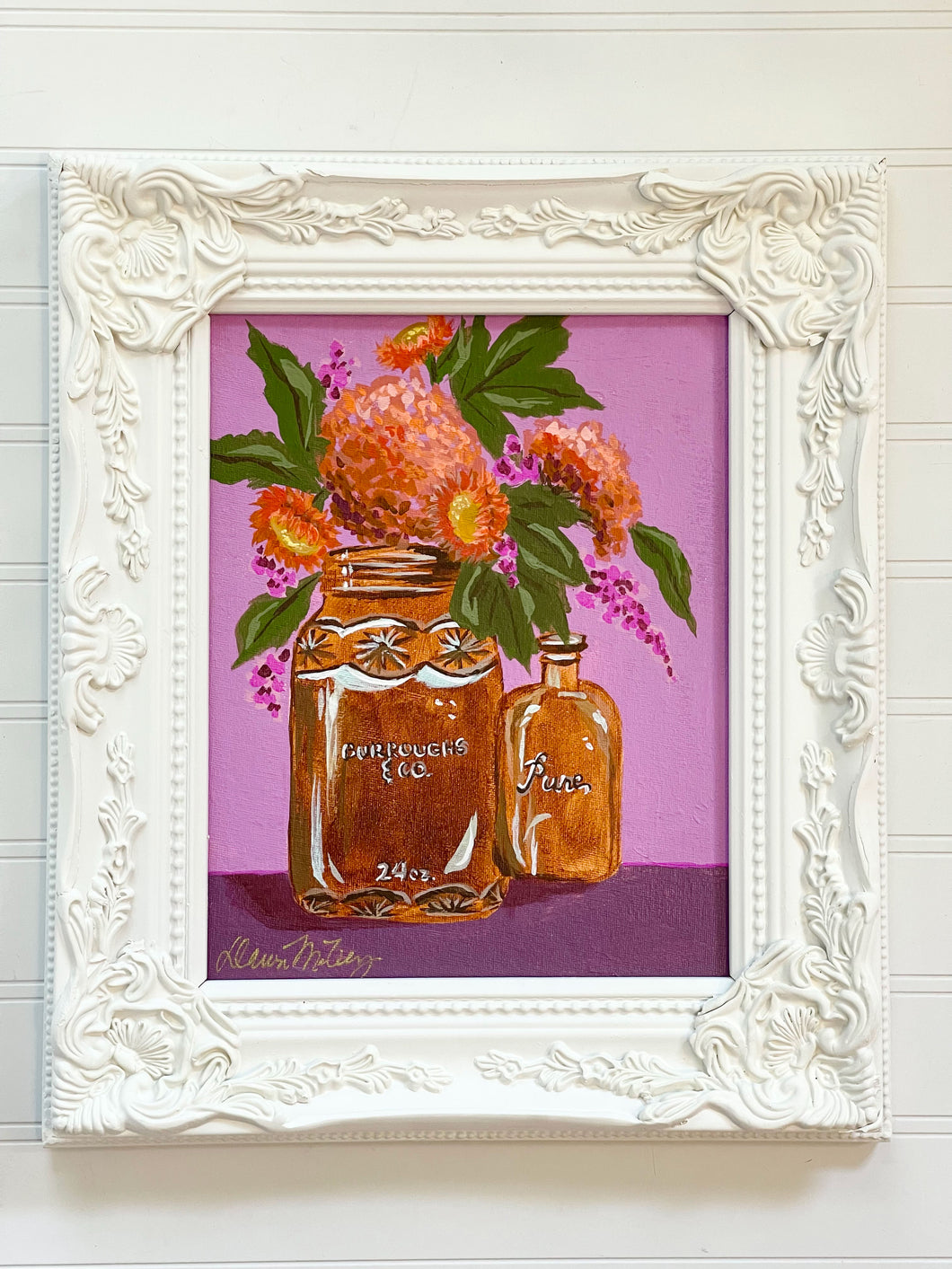 Framed Floral: Amber Glass Bouquet 3