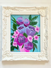 Load image into Gallery viewer, Framed Floral: Blue Violet Bouquet
