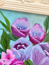 Load image into Gallery viewer, Framed Floral: Blue Violet Bouquet
