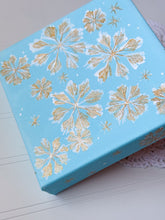 Load image into Gallery viewer, Golden Snowflakes: Blue
