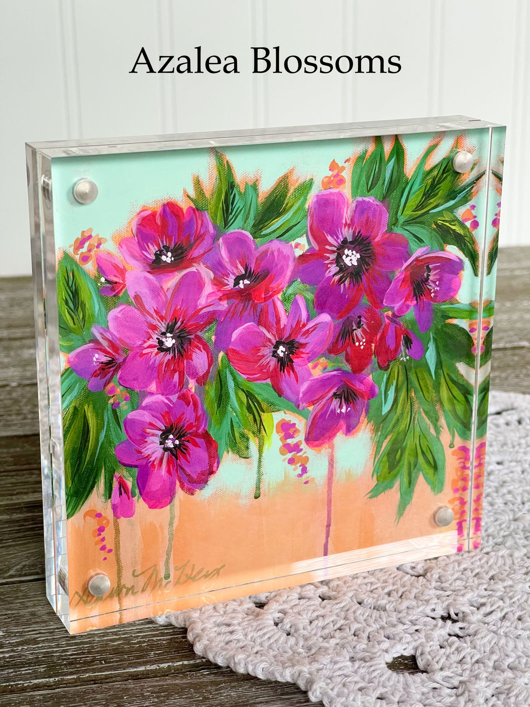 Acrylic Framed Mini Print - Azalea Blossoms