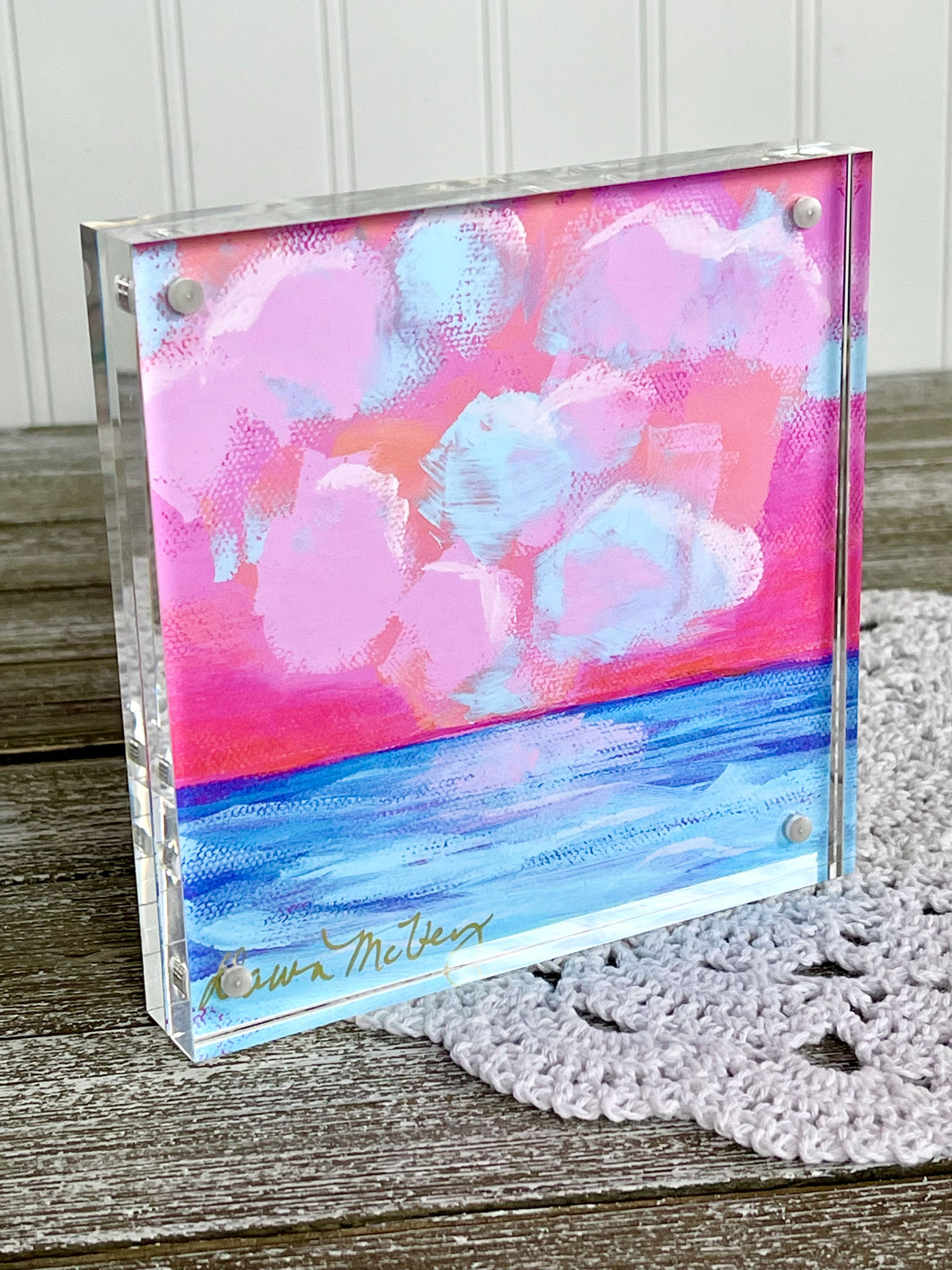 Cotton Candy Clouds Acrylic Framed Print
