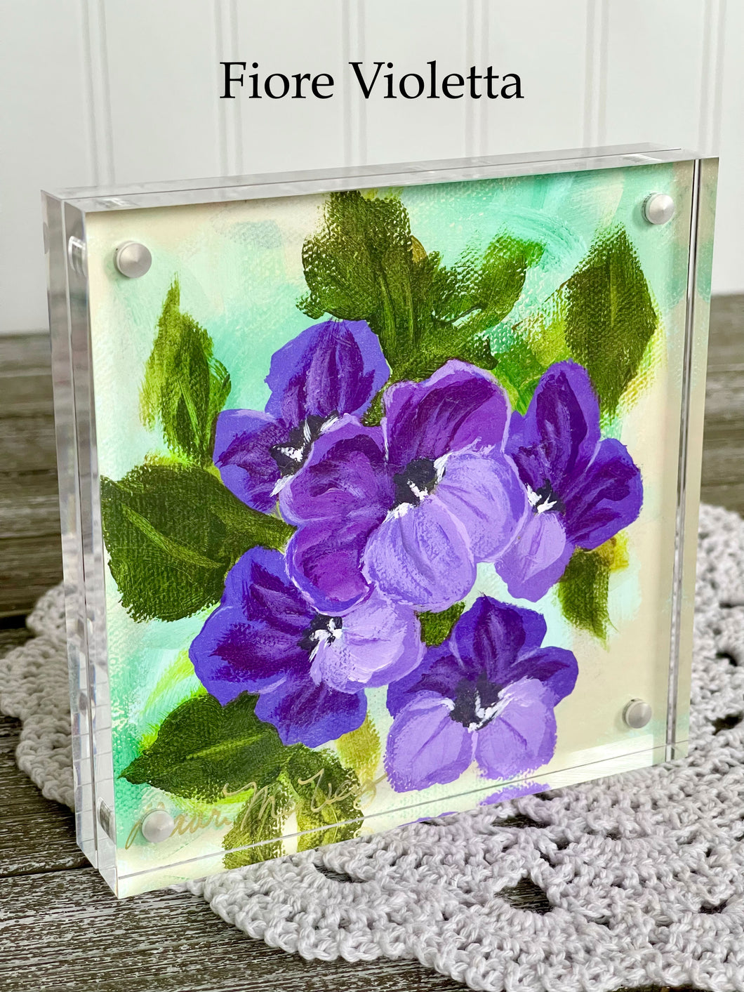 Acrylic Framed Mini Print - Fiore Violetta