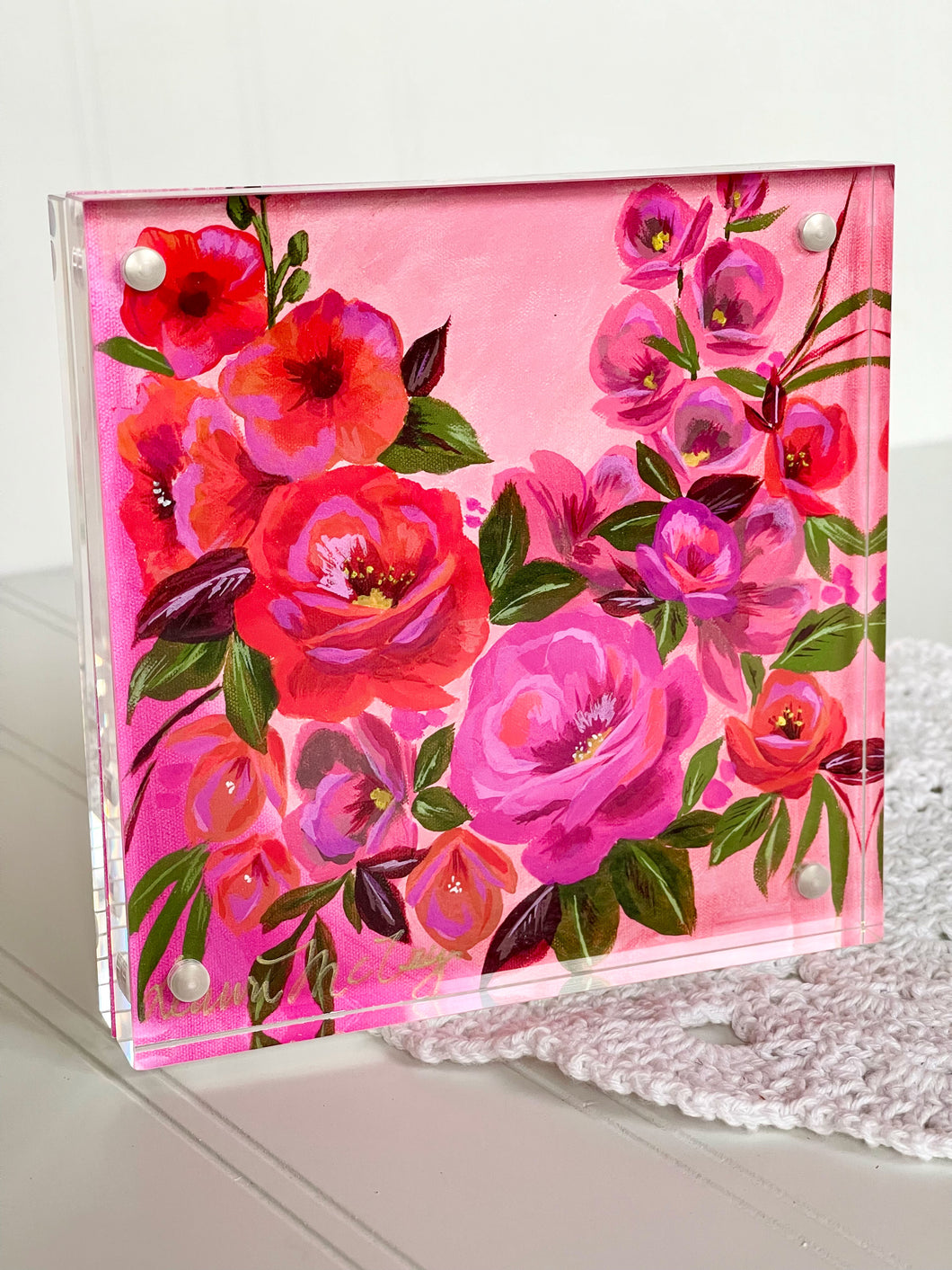 Acrylic Framed Mini Print - Flowers Always