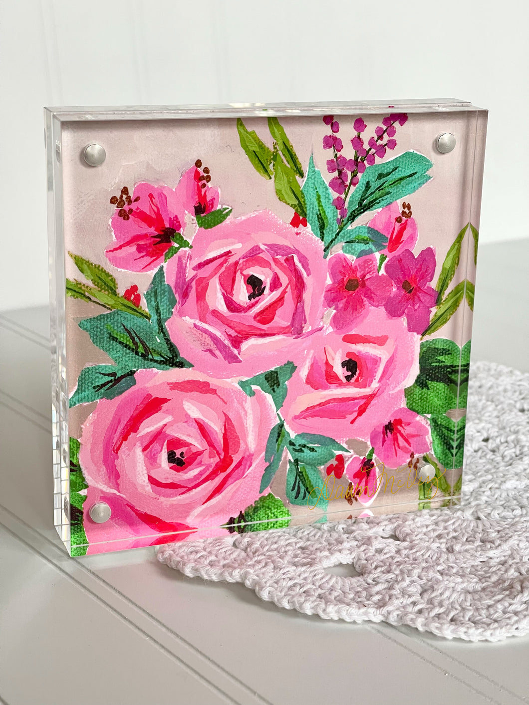 Acrylic Framed Mini Print -Garden Bouquet