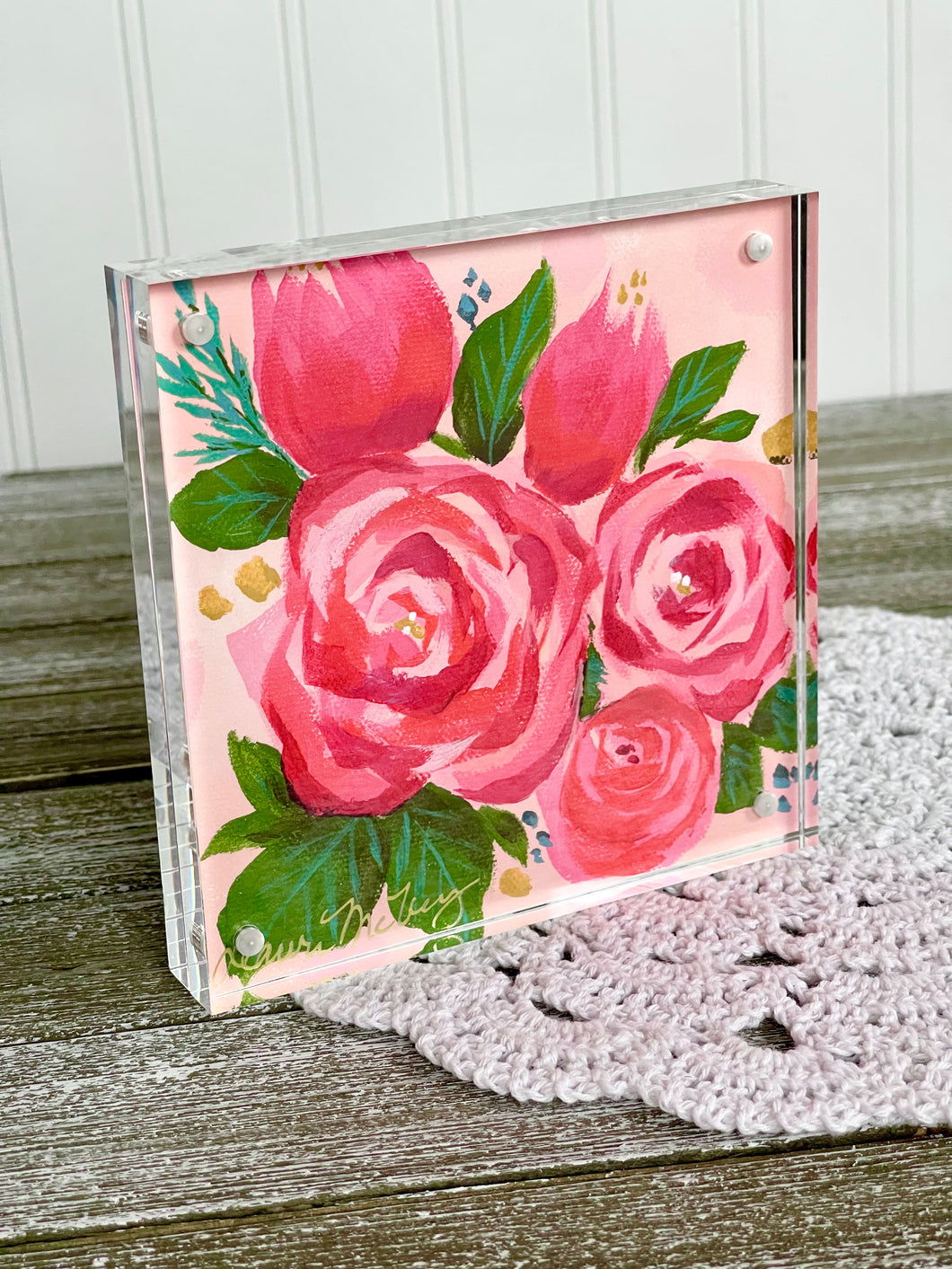 Heirloom Roses Acrylic Framed Print
