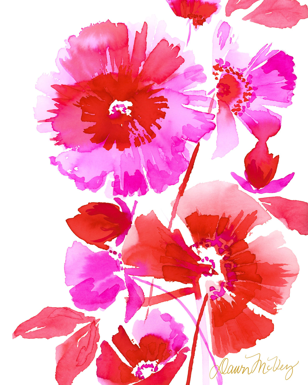 Pink & Red Poppies