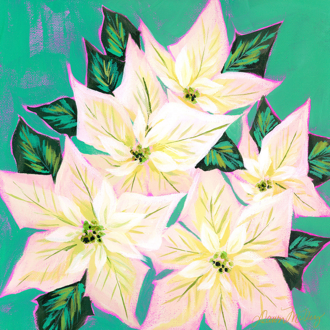 Poinsettia: White Print