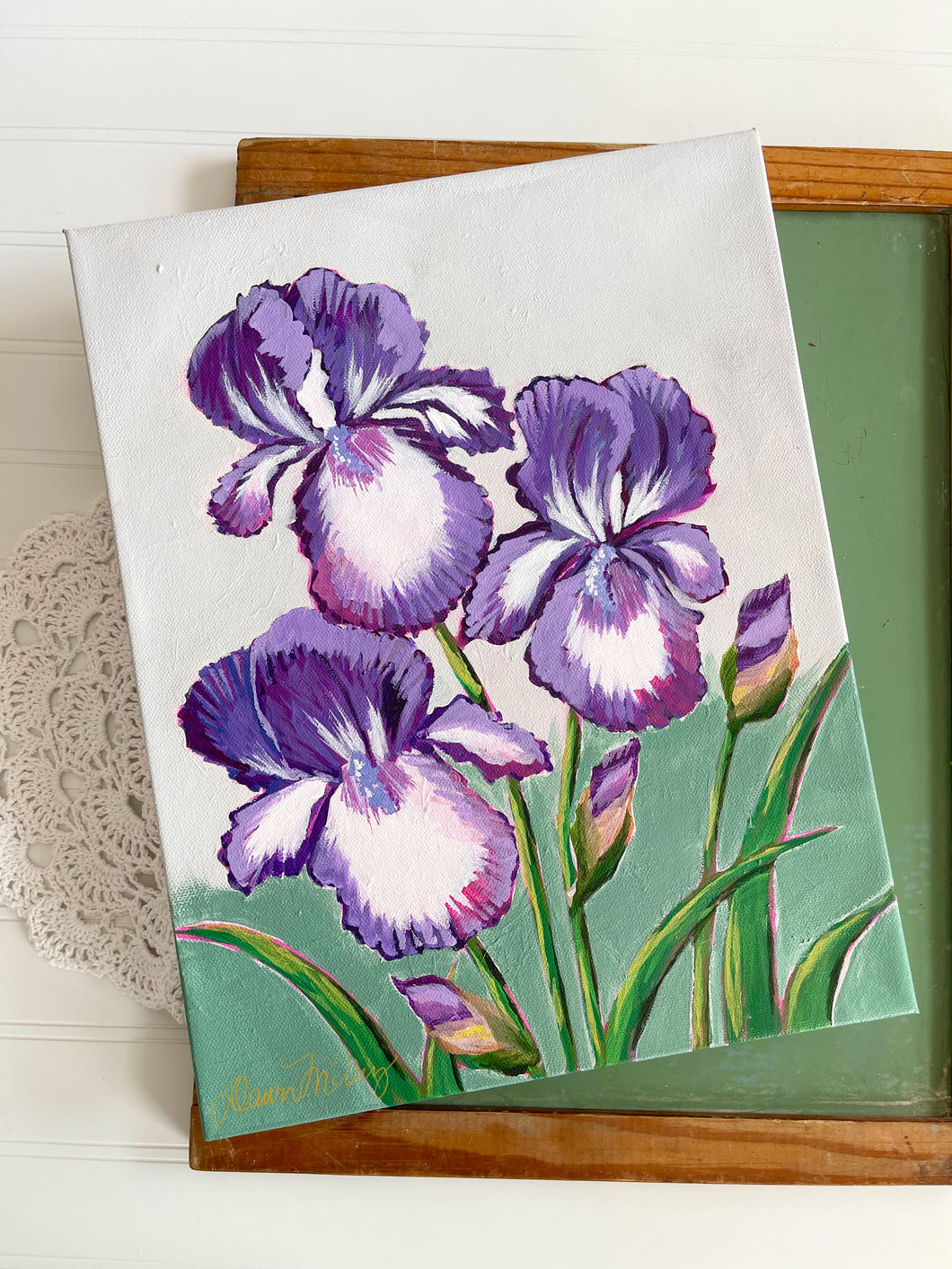 Purple & White Irises