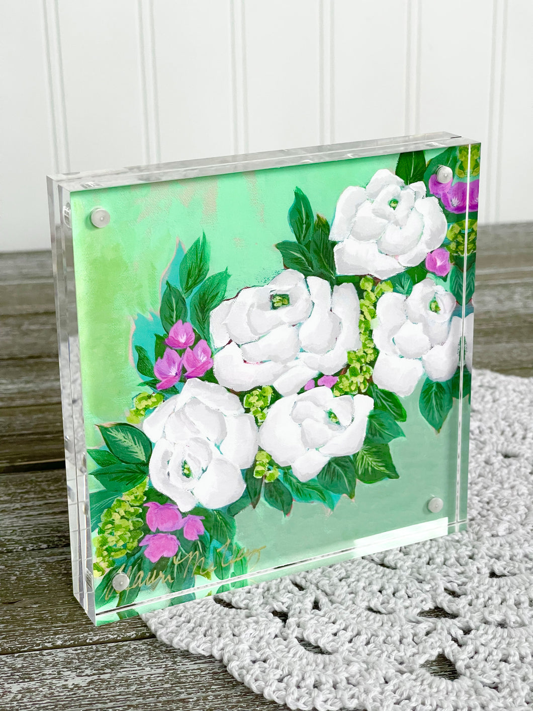Spring Greens Acrylic Framed Print